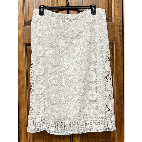 Cato Dresses & Skirts - Cato White Large Lace over White Lining Skirt